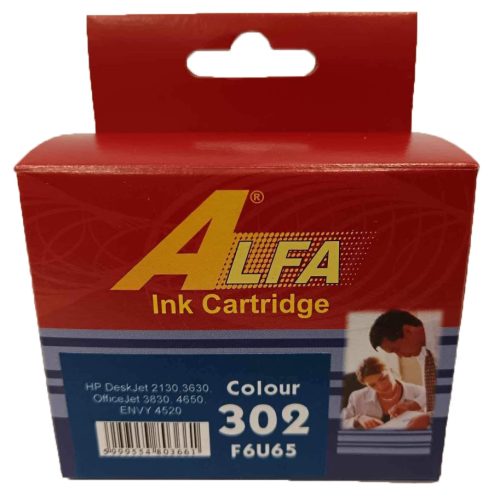 HP 302 színes (F6U65AE) ALFA utángyártott tintapatron