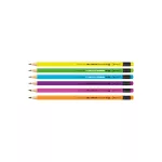 Grafitceruza HB, radíros, fluo színű test és radír, Connect 72 db/csomag,