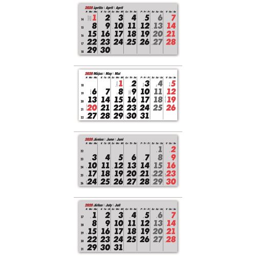 Falinaptár speditőr 4 részes 330mmx1000mm, Realsystem 2026.