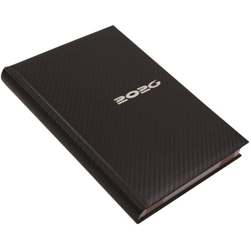 Határidőnapló Carbon A/5, napi fehér lapokkal kék Realsystem 2026.