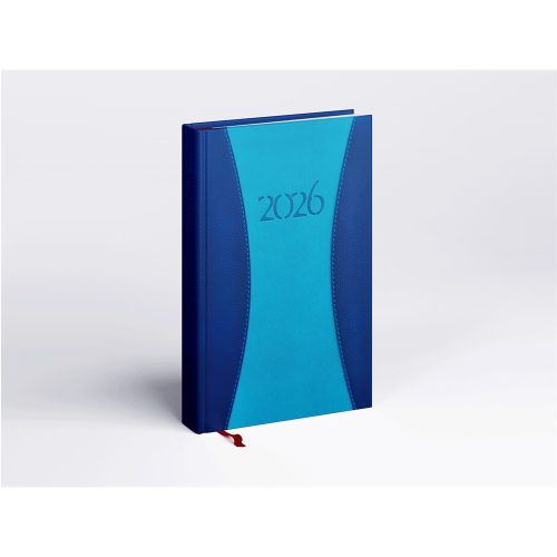 Határidőnapló Prémium A B/5, heti krémszínű lapokkal kék Realsystem 2026.