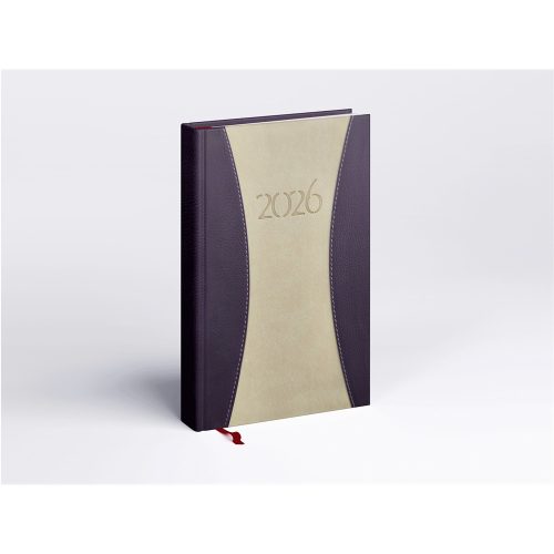 Határidőnapló Prémium A B/5, heti krémszínű lapokkal drapp Realsystem 2026.