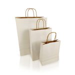 Sodrottfüles papírtáska 185x240mm 80mm talp S méret 250 db/doboz, fehér