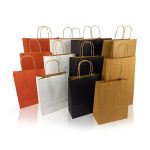 Sodrottfüles papírtáska 185x240mm 80mm talp S méret 250 db/doboz, fehér