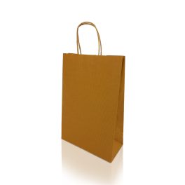   Sodrottfüles papírtáska 220x330mm 100mm talp M méret 200 db/doboz, bordázott barna