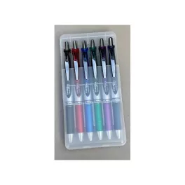   Írószertartó asztali műanyag 6db-os készlet BL77 toll, Pentel 6 klf. szín