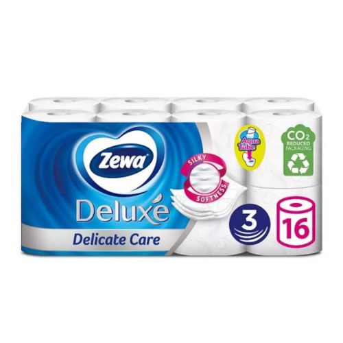 Toalettpapír 3 rétegű 100% cellulóz 16 tekercs/csomag Delicate Care Deluxe Zewa