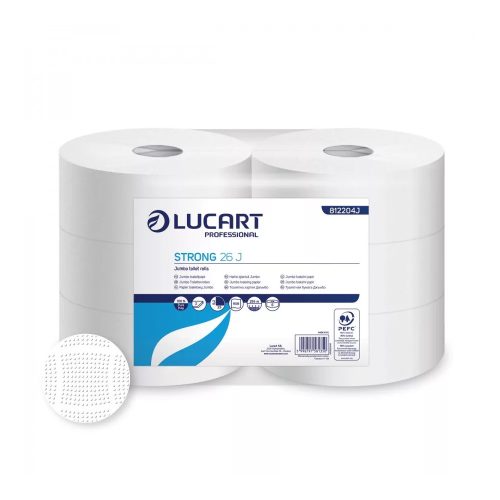 Toalettpapír 2 rétegű közületi átmérő: 26 cm 6 tekercs/csomag Strong 26 J Lucart _812204J hófehér