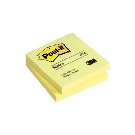   Jegyzettömb öntapadó, 76x76mm, 100lap, 3M 654 Post-It, sárga