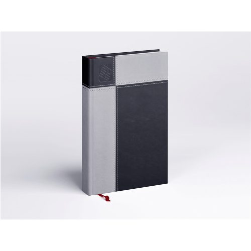 Határidőnapló Prémium M A/5, napi krémszínű lapokkal fekete Realsystem 2026.