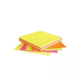   Jegyzettömb öntapadó, 75x75mm, 100lap, Info Notes, brilliant mix, sárga, zöld, pink, narancs