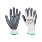 Védőkesztyű PU tenyérmártással nylon M-es méret  A310 Portwest szürke-fehér