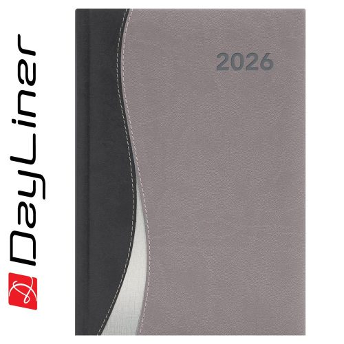 Határidőnapló Dubai A5 napi, fehér lapokkal fekete-szürke Dayliner 2026.