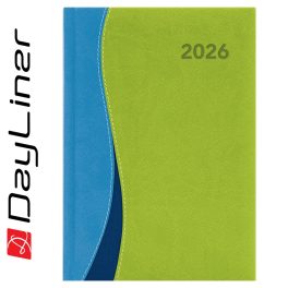   Határidőnapló Dubai A5 napi, fehér lapokkal kék-zöld Dayliner 2026.