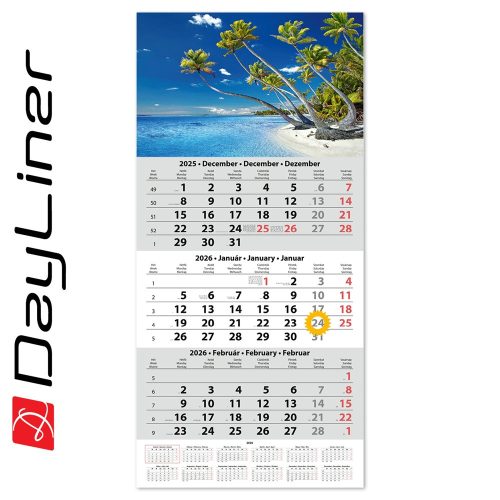 Speditőr naptár 1 tömb, 5 hónap SP-15 330 × 670 mm, fehér lapokkal Erdő Dayliner 2026.