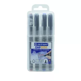   Alkoholos marker készlet, 0,6mm, F OHP Centropen 2636, 4 klf. szín