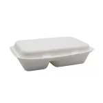 Papírdoboz ételes 2 részes HP3, 23 x 15 x 8 cm komposztálható cukornád 125 db/csomag, natúr