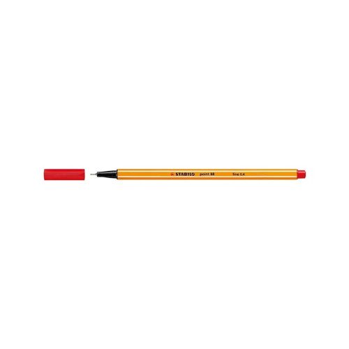 Rostirón, tűfilc 0,4mm, STABILO Point 88 piros