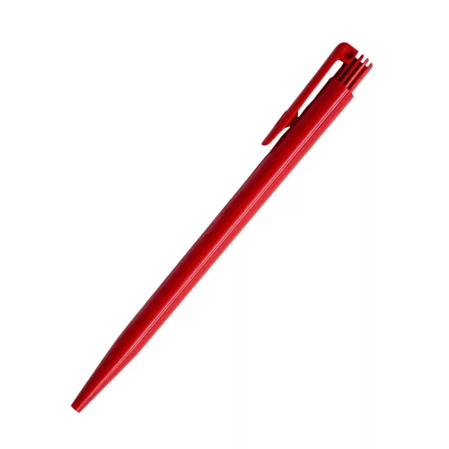 Golyóstoll 0,5mm, nyomógombos Eco Pen, test piros, írásszín kék