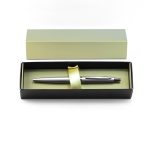 Golyóstoll 0,8mm, fém, rozsdamentes acél test, díszdobozban Bluering® Metal, írásszín kék