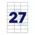 Etikett címke, 70x32mm, 100 lap, 27 címke/lap Bluering®