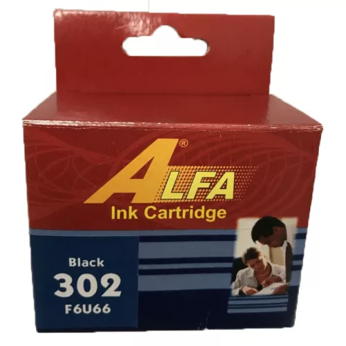 HP 302 fekete (F6U66AE) ALFA utángyártott tintapatron
