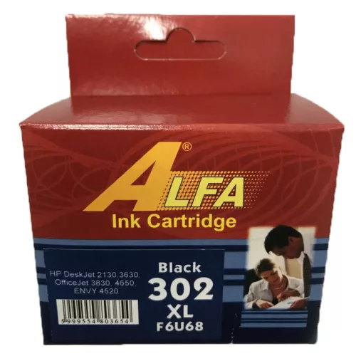 HP 302XL fekete (F6U68AE) ALFA utángyártott tintapatron