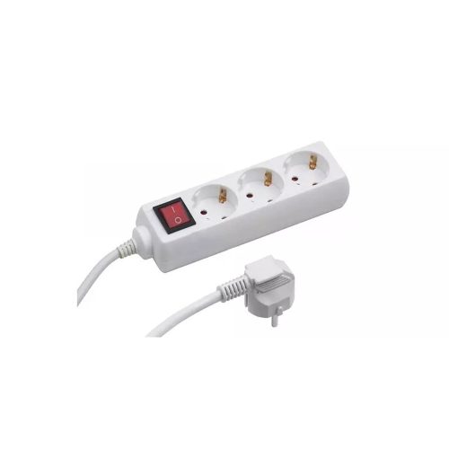 Elosztó három csatlakozós, kapcsolós 1,5m kábellel asztali 16A max. 3500W