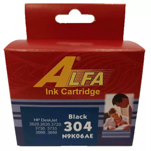 HP 304 fekete (N9K06AE) ALFA utángyártott tintapatron