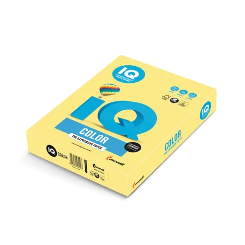 Másolópapír, színes, A4, 160g. IQ Color YE23 250ív/csomag, pasztell sárga