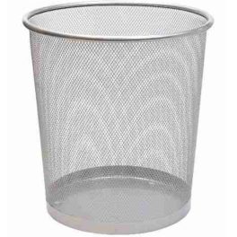   Fémhálós papírkosár 20 liter 29,5x33cm, nagy Bluering® ezüst